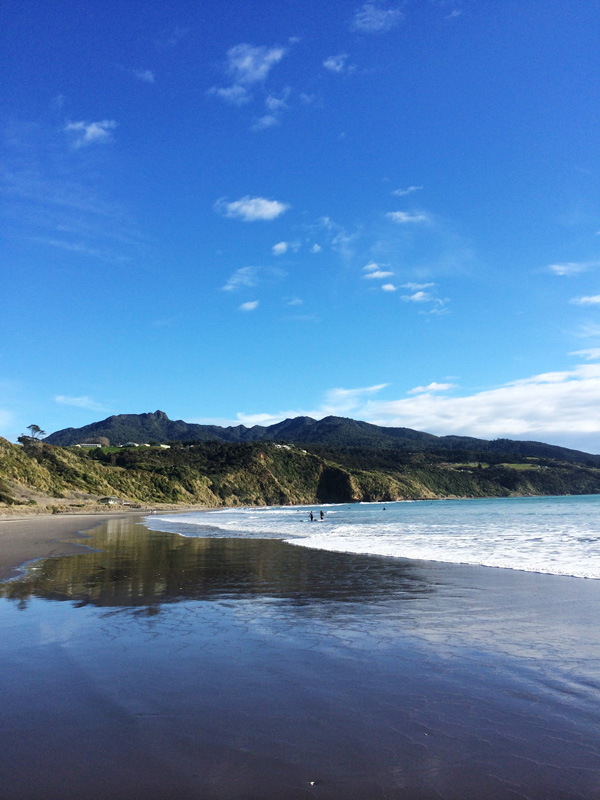 Bright and blue in Raglan, New Zealand